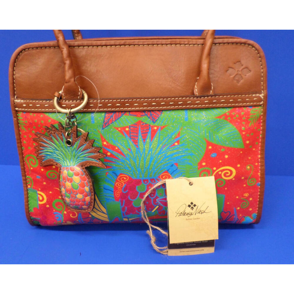 Patricia Nash Leather Tropical Tropicana Summer Festival Tote Bag Purse